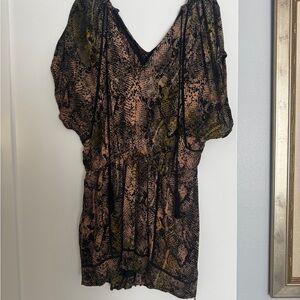 Cleobella Black and Tan Textured Dress by Cleobella.  Size Small